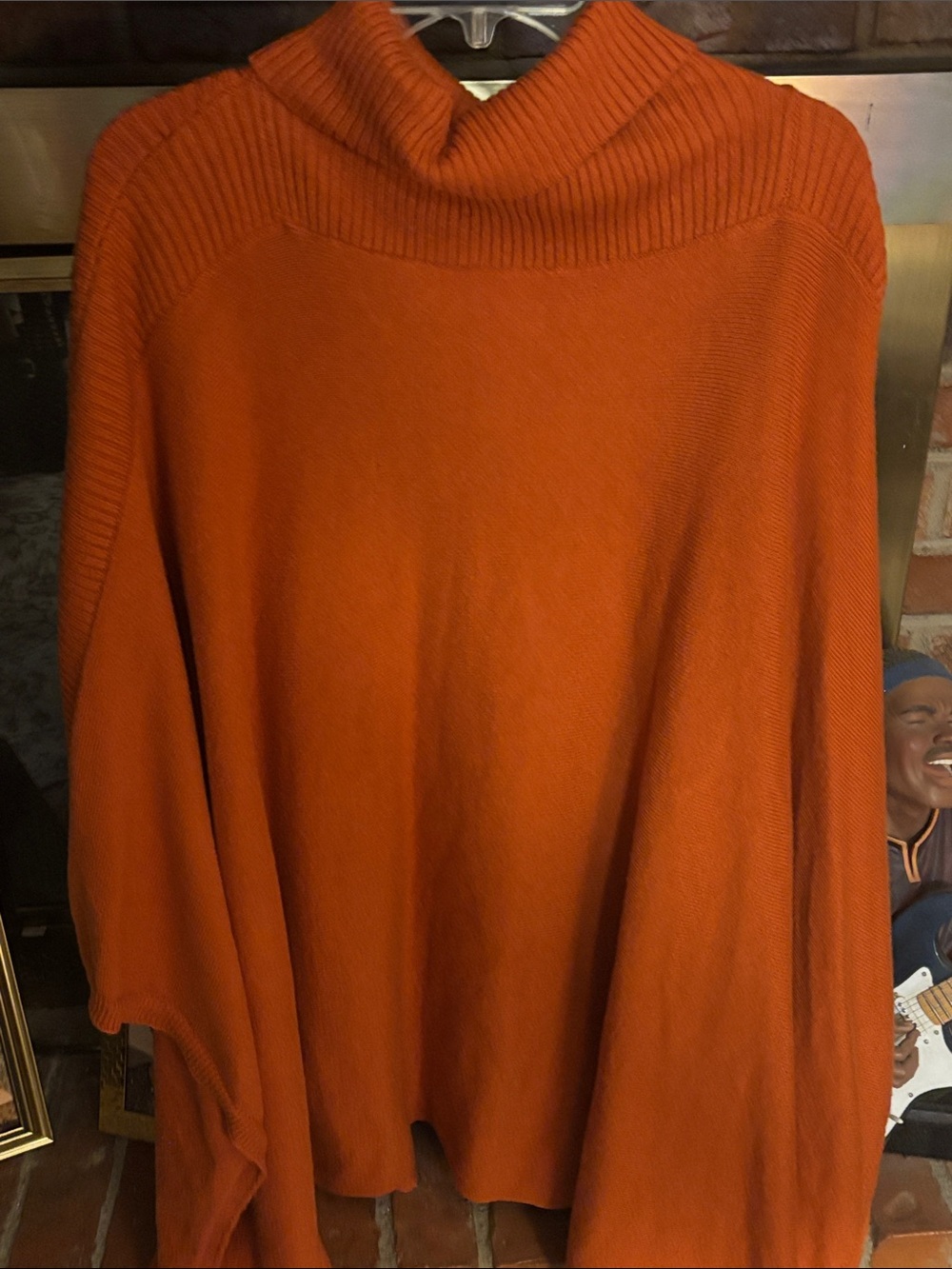 dennis basso Rust Orange Turtleneck Sweater